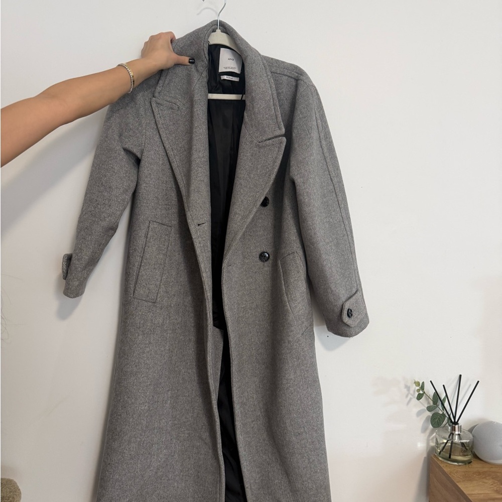 Mango Wool Blend Gray Coat